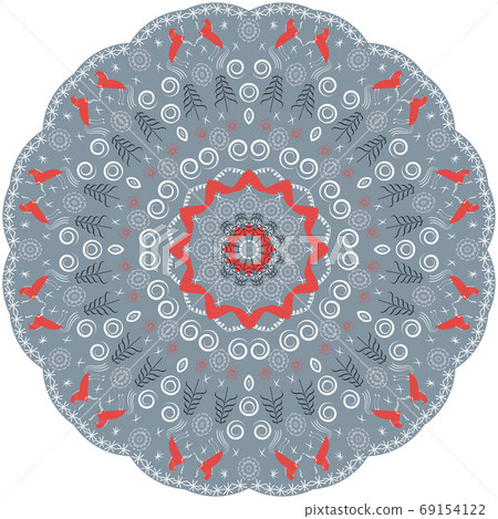 Russian nord folk round pattern, vector illustration 69154122