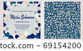Baby shower with flower frame, vector illustration 69154200
