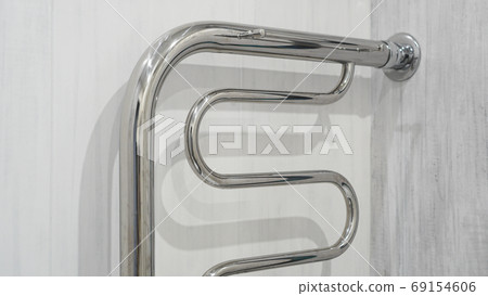 Modern bathroom towel dryer - white bathroom interior Modern bathroom towel dryer - white bathroom interior 69154606