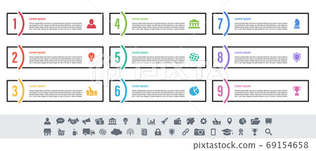 Infographic design business concept with 9 steps Infographic design business concept with 9 steps 69154658