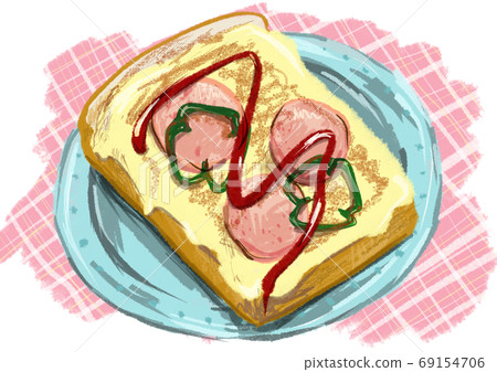Illustration of pizza toast Illustration of pizza toast 69154706