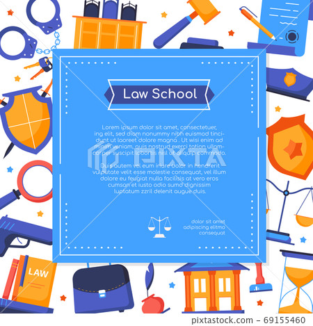 Law school - vector flat design style banner 69155460