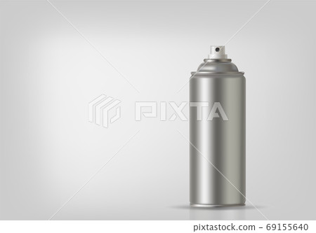 Aerosol spray on grey background. Vector illustration. 69155640