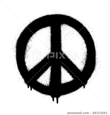 Peace symbol vector icon. Spray art illustration Peace symbol vector icon. Spray art illustration 69155642