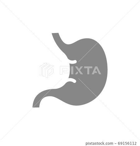 Human stomach grey icon. Healthy organ symbol Human stomach grey icon. Healthy organ symbol 69156112