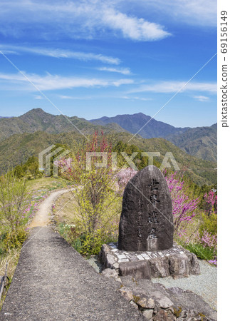 Cherry blossom blooming village, Kumano Kodo in spring, world heritage village, 100 villages in Japan, Totsugawa village tourist attraction 69156149
