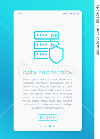 Data protection in mobile app, vector 69156645