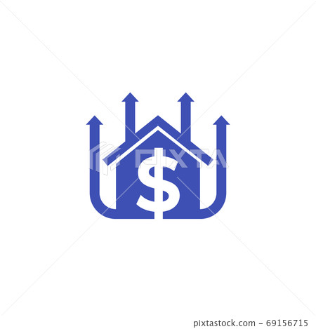 house prices growing icon, vector house prices growing icon, vector 69156715