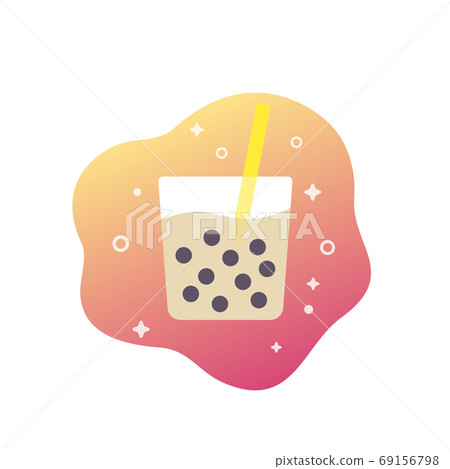 tapioca drink, bubble tea vector icon 69156798