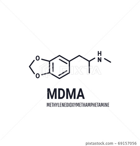 MDMA structural chemical formula on white background 69157056