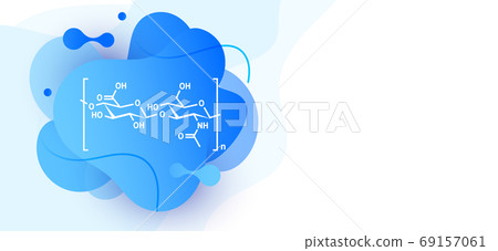Molecular structure of hyaluronic acid with liquid fluid shapes on white background. Vector illustration Molecular structure of hyaluronic acid with liquid fluid shapes on white background. Vector illustration 69157061