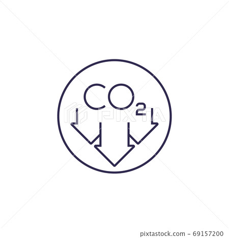 Reduce Carbon Emissions Vector Line Icon Stock Illustration