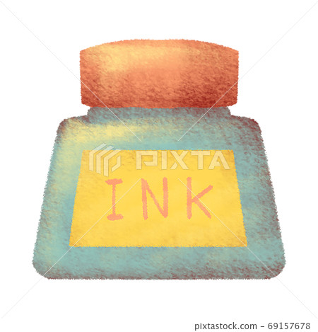 Ink bottle drawn in pastel 69157678