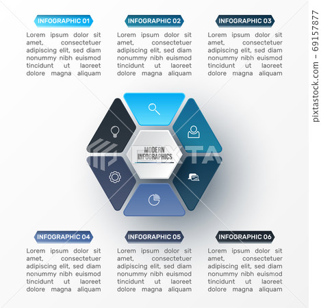 Vector 3D infographic template for presentation. Business data visualization. Abstract elements. Creative concept for infographic. 69157877