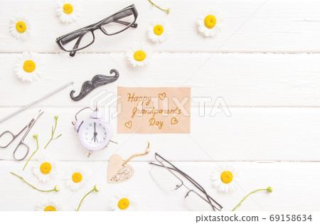 Happy Grandparents day background. Grandparents holiday gift card, granny and grandpa's day celebration Happy Grandparents day background. Grandparents holiday gift card, granny and grandpa's day celebration 69158634