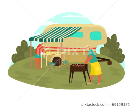 Grandparents traveling, family on picnic, woman. man on travel, happy people on vacation, design cartoon style vector illustration Grandparents traveling, family on picnic, woman. man on travel, happy people on vacation, design cartoon style vector illustration 69159375