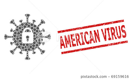 Covid Lockdown Composition of Covid Lockdown Items and Textured American Virus Seal Covid Lockdown Composition of Covid Lockdown Items and Textured American Virus Seal 69159616