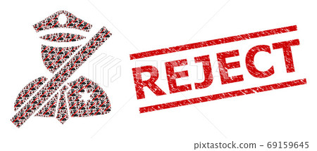 Blacklisted Police Man Composition of Blacklisted Police Man Icons and Distress Reject Seal 69159645