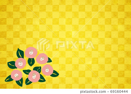 One point camellia pink, openwork grid on gold One point camellia pink, openwork grid on gold 69160444