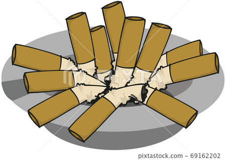 煙頭塞滿了煙灰缸的插圖 煙頭塞滿了煙灰缸的插圖 69162202