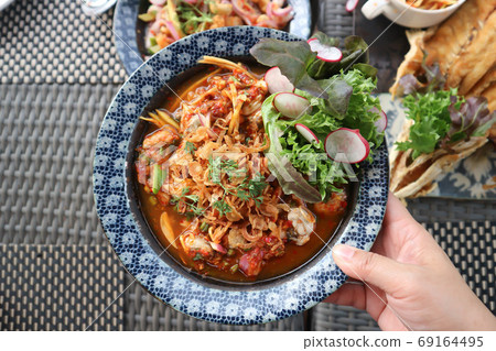 oyster salad, shell salad or Thai salad 69164495