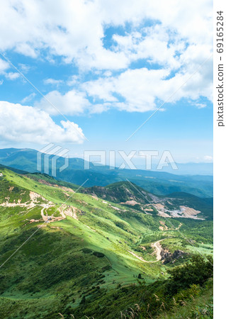 Kenashi Pass的風景(Gafu山上Kenashi Pass和Kogushi硫磺礦遺蹟的景色) Kenashi Pass的風景(Gafu山上Kenashi Pass和Kogushi硫磺礦遺蹟的景色) 69165284