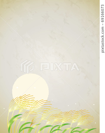Tsukimi Full moon and Japanese pampas grass landscape illustration Tsukimi Full moon and Japanese pampas grass landscape illustration 69166073