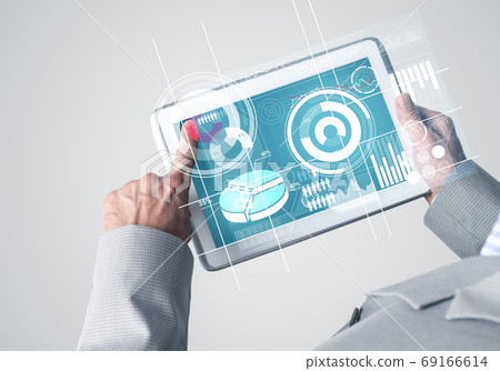 Interface of mobile application with charts and financial data Interface of mobile application with charts and financial data 69166614