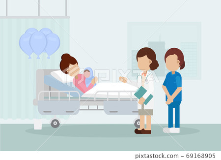 Maternity ward with doctor 69168905