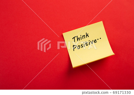 Motivational think positive word on note pads Motivational think positive word on note pads 69171330
