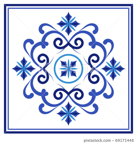 Azulejos portuguese traditional ornamental tile Azulejos portuguese traditional ornamental tile 69171448