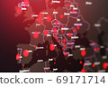 COVID-19 coronavirus pandemic on the map of Europe with red dots of infection centers. COVID-19 coronavirus pandemic on the map of Europe with red dots of infection centers. 69171714