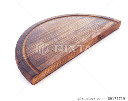 pizza cutting wooden board on white background pizza cutting wooden board on white background 69172739
