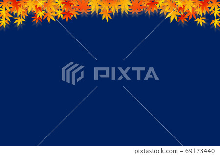 Autumn background with autumn leaves and night background 69173440