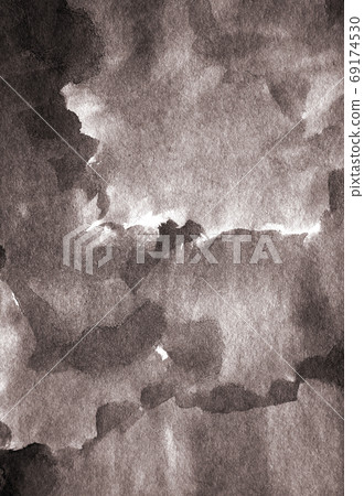 Abstract watercolor on paper texture as background. In Sepia ton 69174530