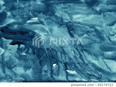 Abstract blue watercolor on paper texture as background. Christm Abstract blue watercolor on paper texture as background. Christm 69174532