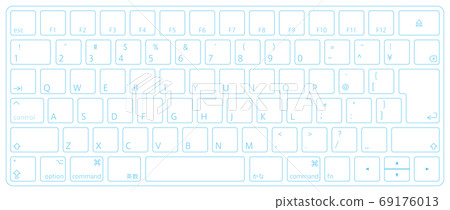 Magic keyboard-Japanese layout-Blue line - Stock Illustration