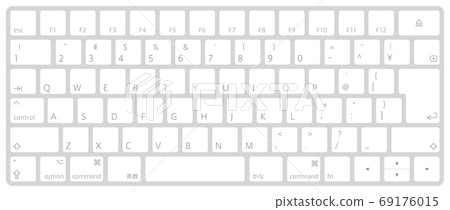Magic keyboard-Japanese layout-Silver - Stock Illustration