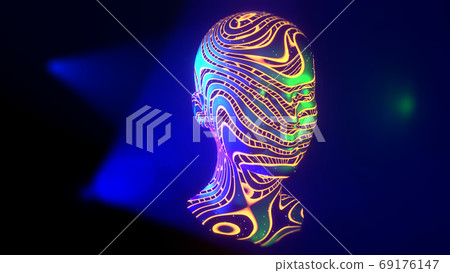 Concept of artificial intelligence female head art Concept of artificial intelligence female head art 69176147