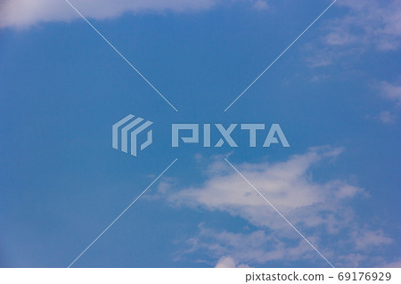Blue sky with white clouds,  blue sky background, copy space 69176929