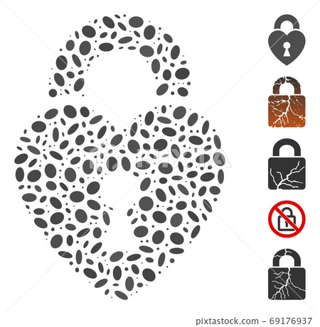 Oval Collage Heart Lock Oval Collage Heart Lock 69176937