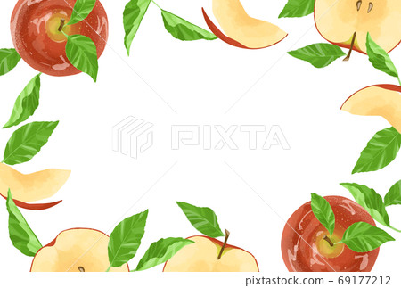 Frame of apples in various shapes - Stock Illustration [69177212] - PIXTA