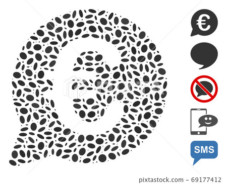 Dotted Mosaic Euro Message Bubble Dotted Mosaic Euro Message Bubble 69177412