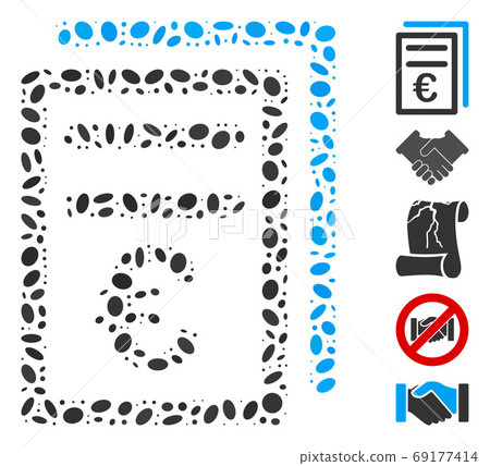 Dotted Collage Euro Invoices Dotted Collage Euro Invoices 69177414