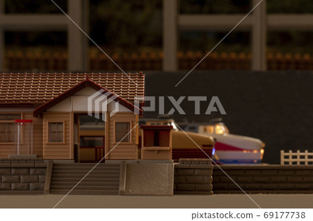 Railway model countryside station Railway model countryside station 69177738