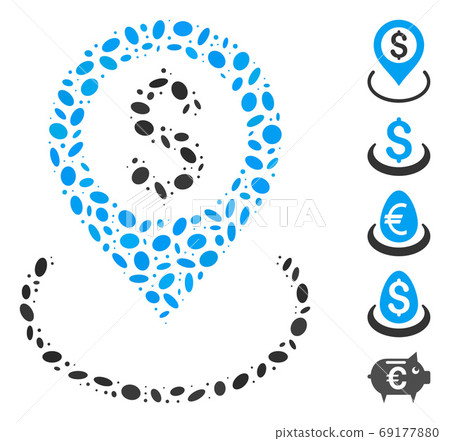 Dotted Collage Dollar Location 69177880