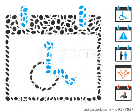 Dotted Collage Disabled Person Calendar Day 69177924