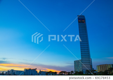 千葉市千葉市千葉港塔日落 69178453