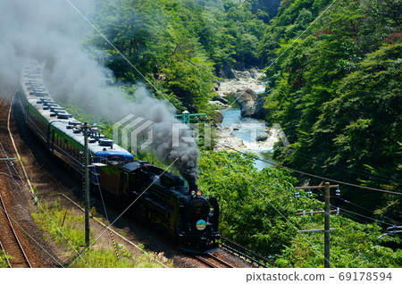 C61 type steam locomotive + 12 series passenger car SL Gunma Minakami C61 type steam locomotive + 12 series passenger car SL Gunma Minakami 69178594