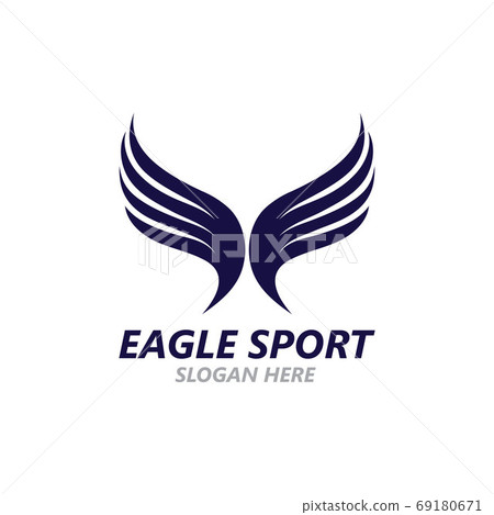 Eagle wing logo design vector image template - Stock Illustration ...
